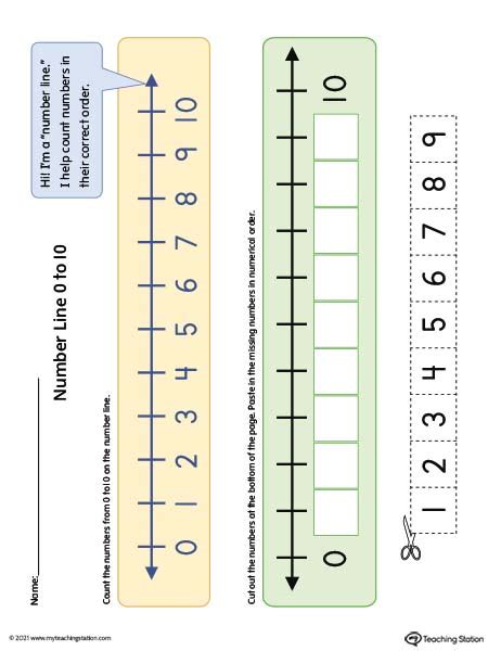 Number Line 0 10 Printable Activity Color