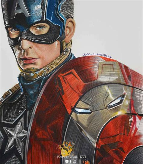 Drawing Captain America Vs Ironman Captain America Drawing Marvel