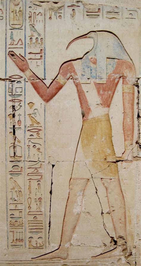 Thoth Abydos Temple Relief Ancient Egypt Gods Egyptian Gods Ancient Egyptian Art