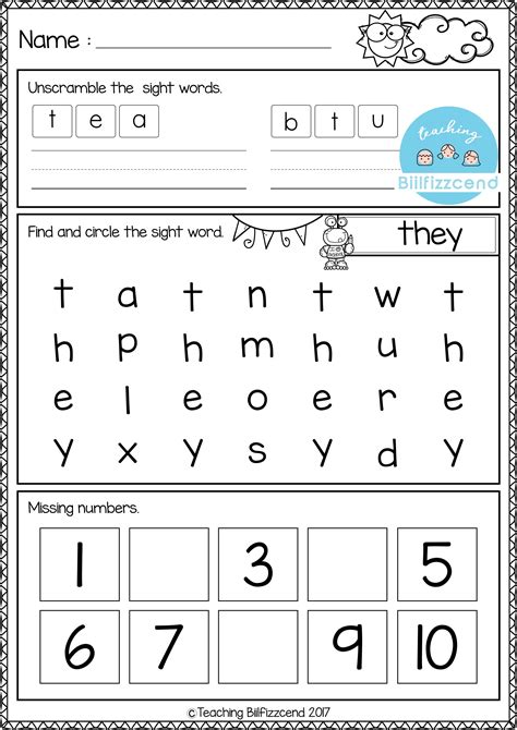 Free Kindergarten Morning Work Inside You Will Find 12 Pages Free