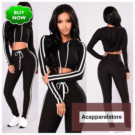 Hot Sale Fall Winter Womens Sweatsuits Long Sleeve Thicken Hooded Outfits In 2020 Tracksuit