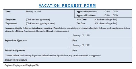 Vacation Leave Letter Sample For Office To