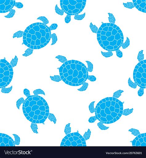 Seamless Pattern With Sea Turtles Cheloniidae Vector Image