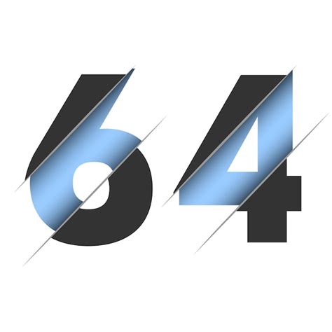 Premium Vector 64 Number 3d Cut Design Icon For Celebration Design