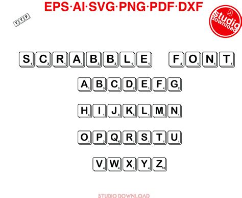 Scrabble Font Word Game Svg Ttf Inspired Logo Font Script Etsy
