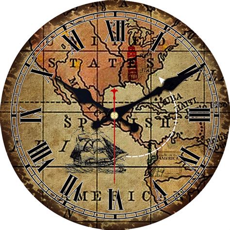 Shop wall & table clocks at interiors online. Buy World Map Large Decorative Round Wall Clock Online