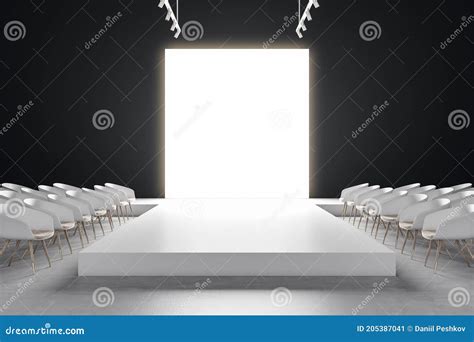 Fashion Show Catwalk Event Empty Stage Stock Illustration