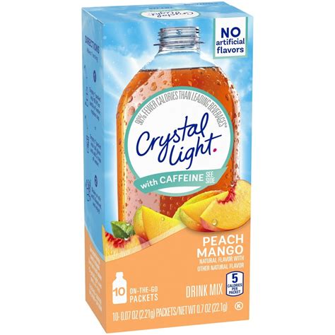 Crystal Light Peach Mango On The Go Powdered Drink Mix With Caffeine