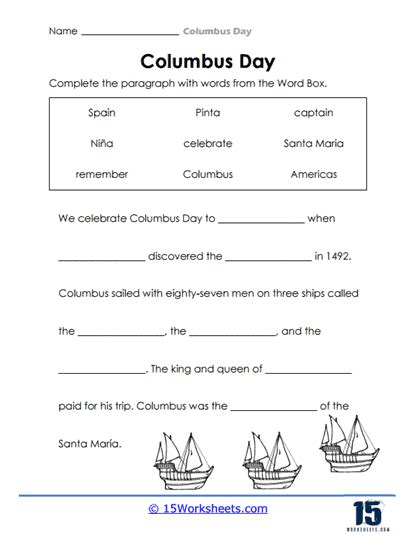 Columbus Day Worksheets 15