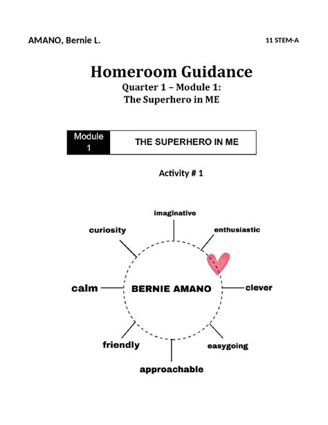 Grade 11 Homeroom Guidance Module 1 Docsity