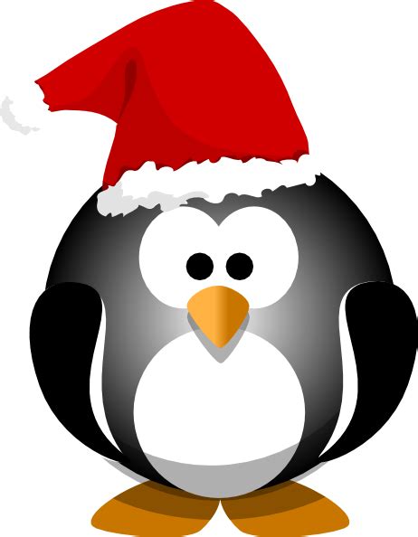 Penguin Wearing Santa Hat Clip Art At Vector Clip Art