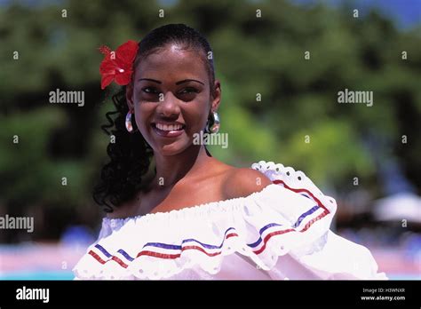 The Dominican Republic Puerto Plata Woman Young Portrait The