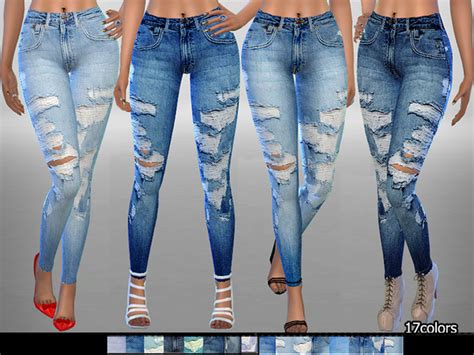 Pzc Ripped Denim Jeans 06 By Pinkzombiecupcakes At Tsr