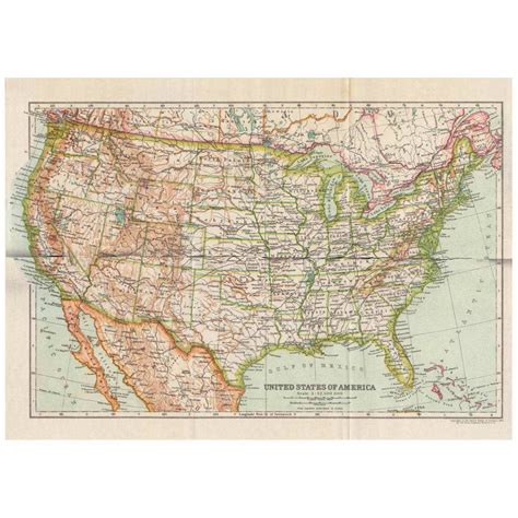 Check Out The Deal On United States Continental Us Map Print Vintage