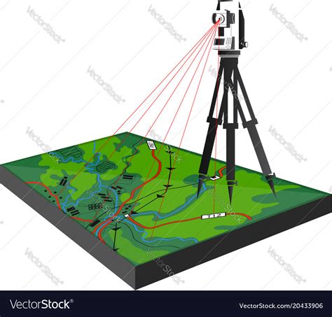 Geodetic Survey On Ground Royalty Free Vector Image
