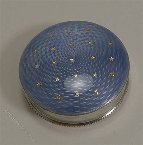 Antiques Atlas Silver And Guilloche Enamel Box 1938 Gold Stars