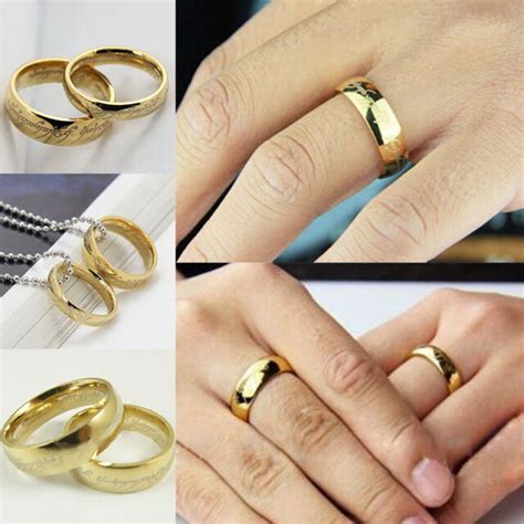 Lord Of The Rings One Ring Of Power Hobbit Stainless Steel Band Wedding