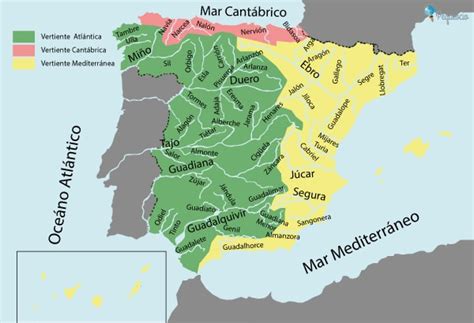 Ríos De España Y Afluyentes Mapas Gratis Para Imprimir Pequeocio