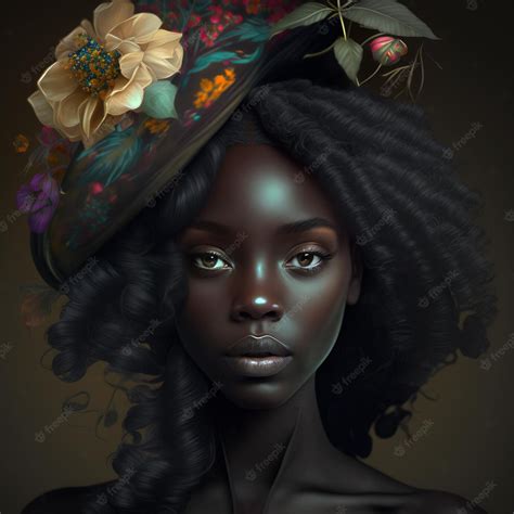 Beauté Noire Belle Fille Noire Afro Américaine Femme Africaine Modèle Noir Photo Premium