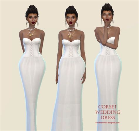 Corset Wedding Dress At Sims Fashion01 Sims 4 Updates