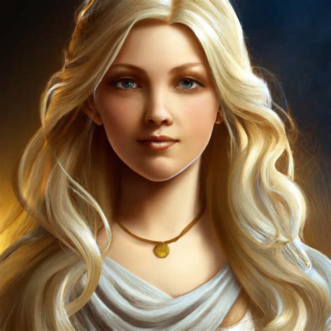 Epic Portrait An Beautiful Goddess With Long Blonde Openart