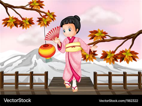 Cartoon Japanese Girl Royalty Free Vector Image
