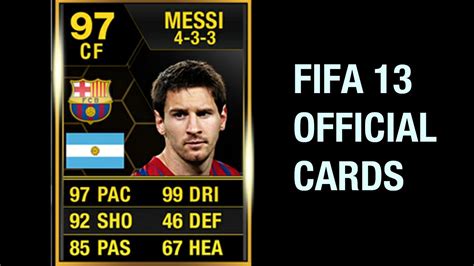 Fifa 13 Official Ultimate Team Cards 97 Messi Youtube