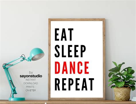 Eat Sleep Dance Repeat Print Dancers Quote Dance School Etsy