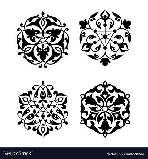 Set Arabic Oriental Ornament Royalty Free Vector Image