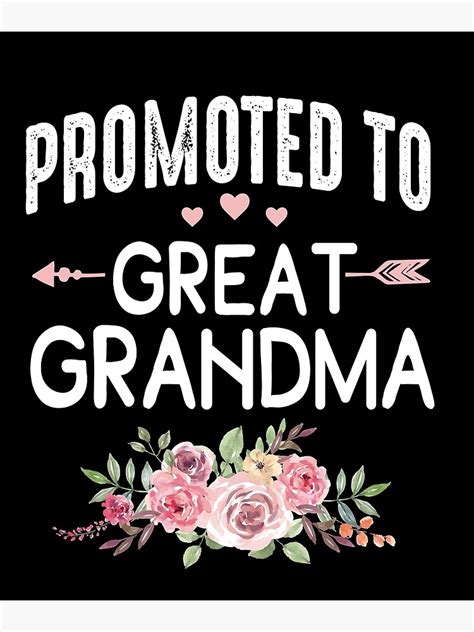 Cute Promoted To Great Grandma Granny Grandmother Poster For Sale By