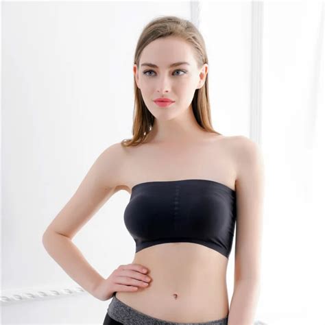 2019 women black sexy strapless stretch crop top bandeau seamless tube tops women corset tops
