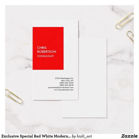 Exclusive Special Red White Modern Unique Business Card Zazzle