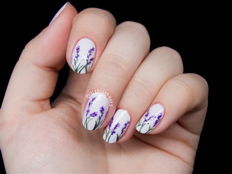 One stroke nails floral nail art japanese nail art manicure e pedicure flower nails. Lavender Blossoms Floral Nail Art | Chalkboard Nails ...