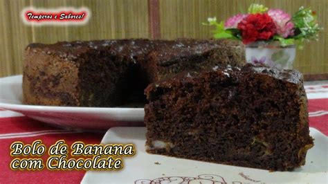 Bolo De Banana Com Chocolate Uma Delicia única Youtube