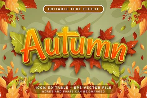 Premium Vector Autumn 3d Text Effect And Editable Text Effect With