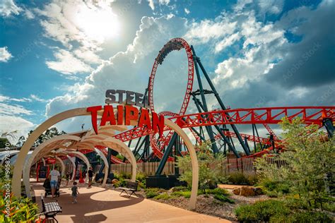 Gold Coast Queensland Australia May 18 2022 Steel Taipan Thrill