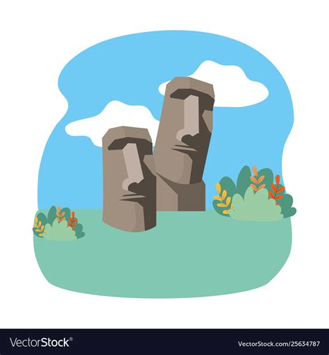 Moai Statue Easter Island Design Royalty Free Vector Image