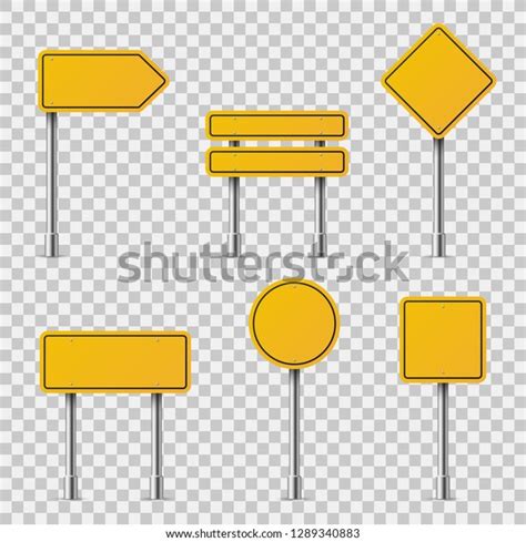 Yellow Road Signs Blank Traffic Road Stock Vector Royalty Free 1289340883
