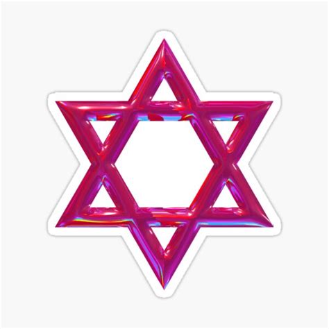 Shiny Pink Star Of David Sticker By Violetjleo Redbubble