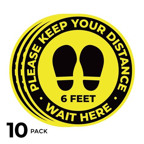 Buy 10 Pack 11 Social Distancing Floor Signs Keep 6 Feet Distance