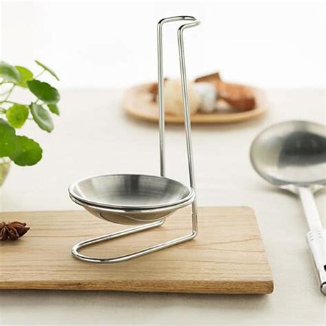 1pc Spoon Rack Holder Stainless Steel Pot Lid Shelf Spoon Rest Stand