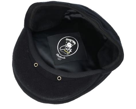 Black Earflap Flat Cap City Sport Caps