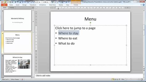 01 Create A Simple Menu In Powerpoint Youtube