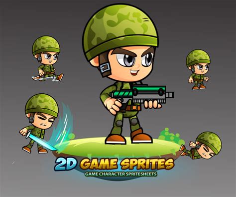 Soldier 2d Game Sprites By Dionartworks Codester Images
