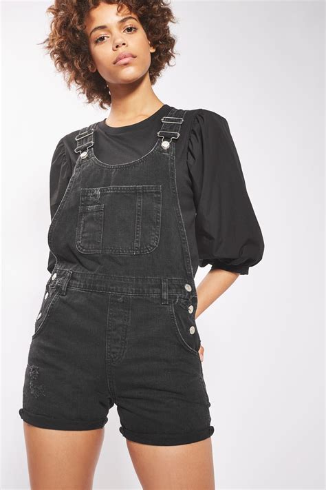 Moto Short Denim Dungarees Denim Dungarees Black Denim Shorts