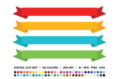 Wide Ribbon Banner Clip Art Set Graphic By Running With Foxes