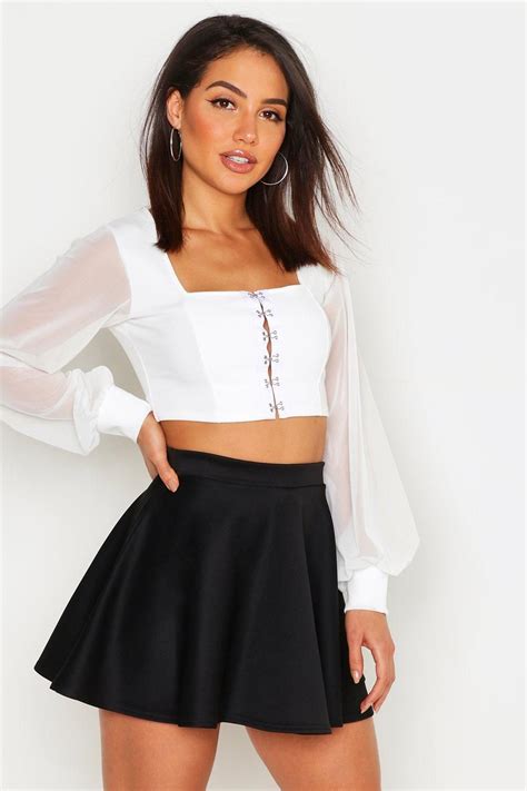 Womens Basic Micro Fit And Flare Skater Skirt Black 10 Skirts Are