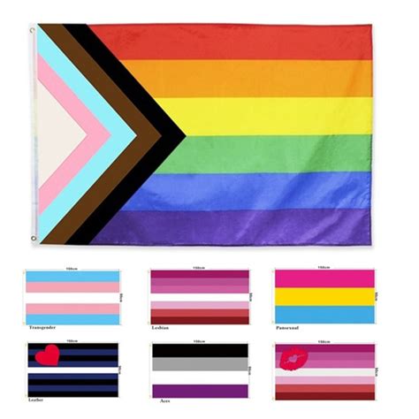 progress pride rainbow flag 3x5 ft lgbtq gay lesbian trans people of color wish