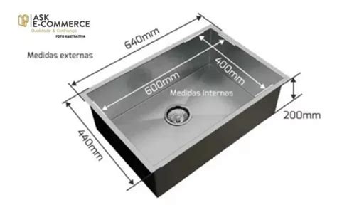 Cuba De Inox 60x40 Quadrada C válvula Pia Cozinha Gourmet Frete grátis