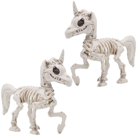 Buy Halloween Decoration 2 Pcs 7” Pose N Stay Unicorn Skeleton Plastic